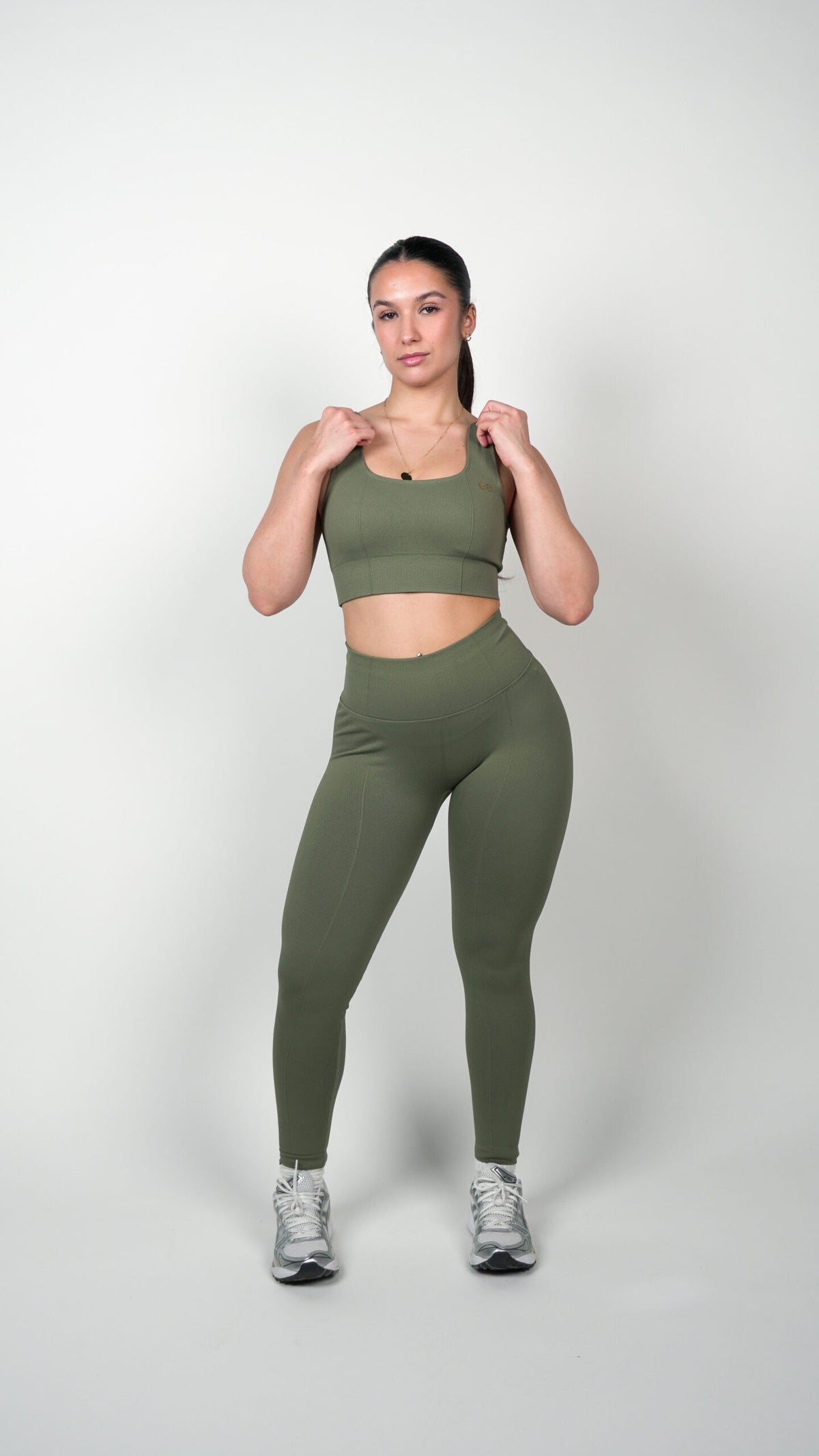 Brassière Glow Club – Vert Olive Texture