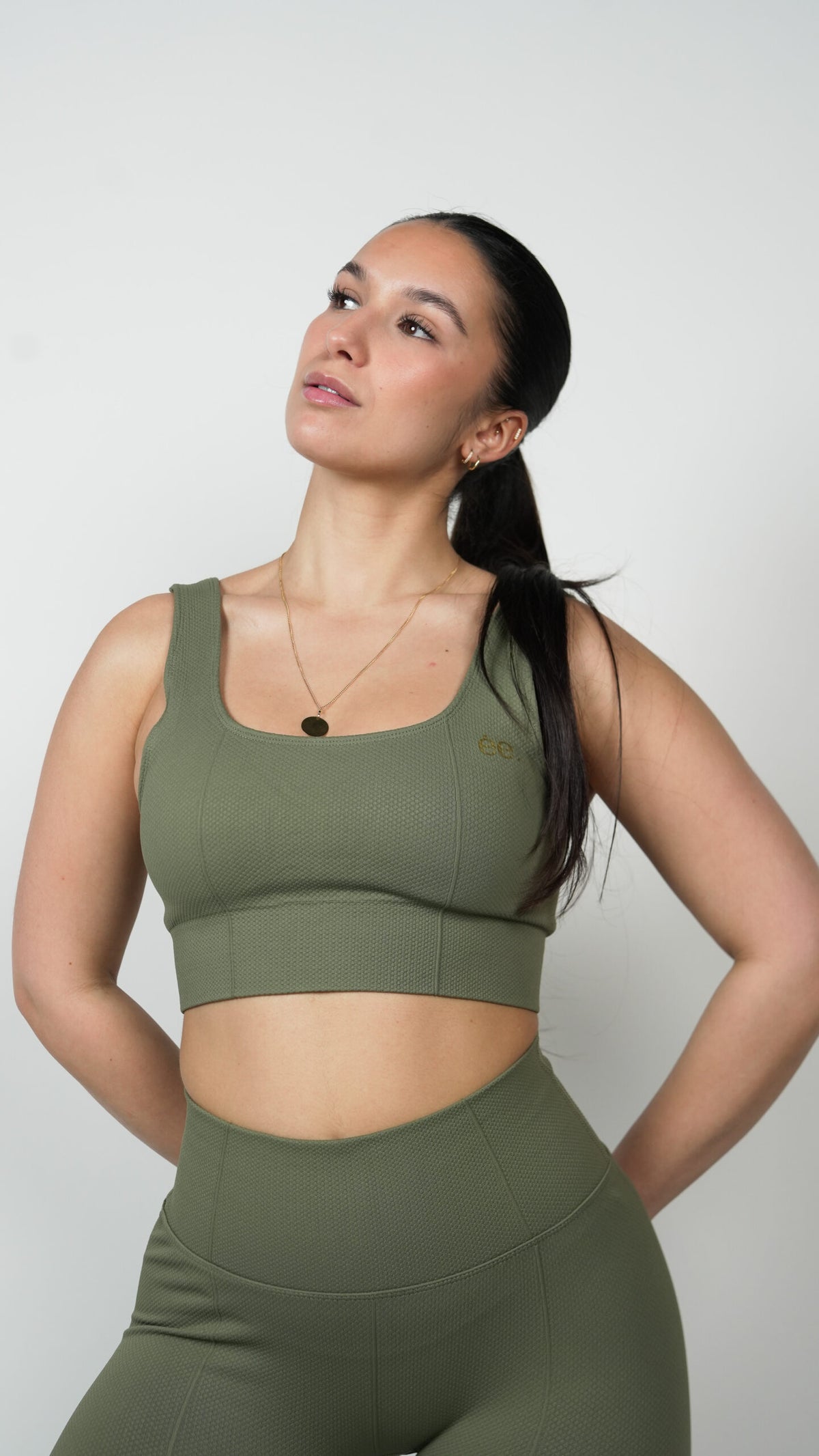 Brassière Glow Club – Vert Olive Texture