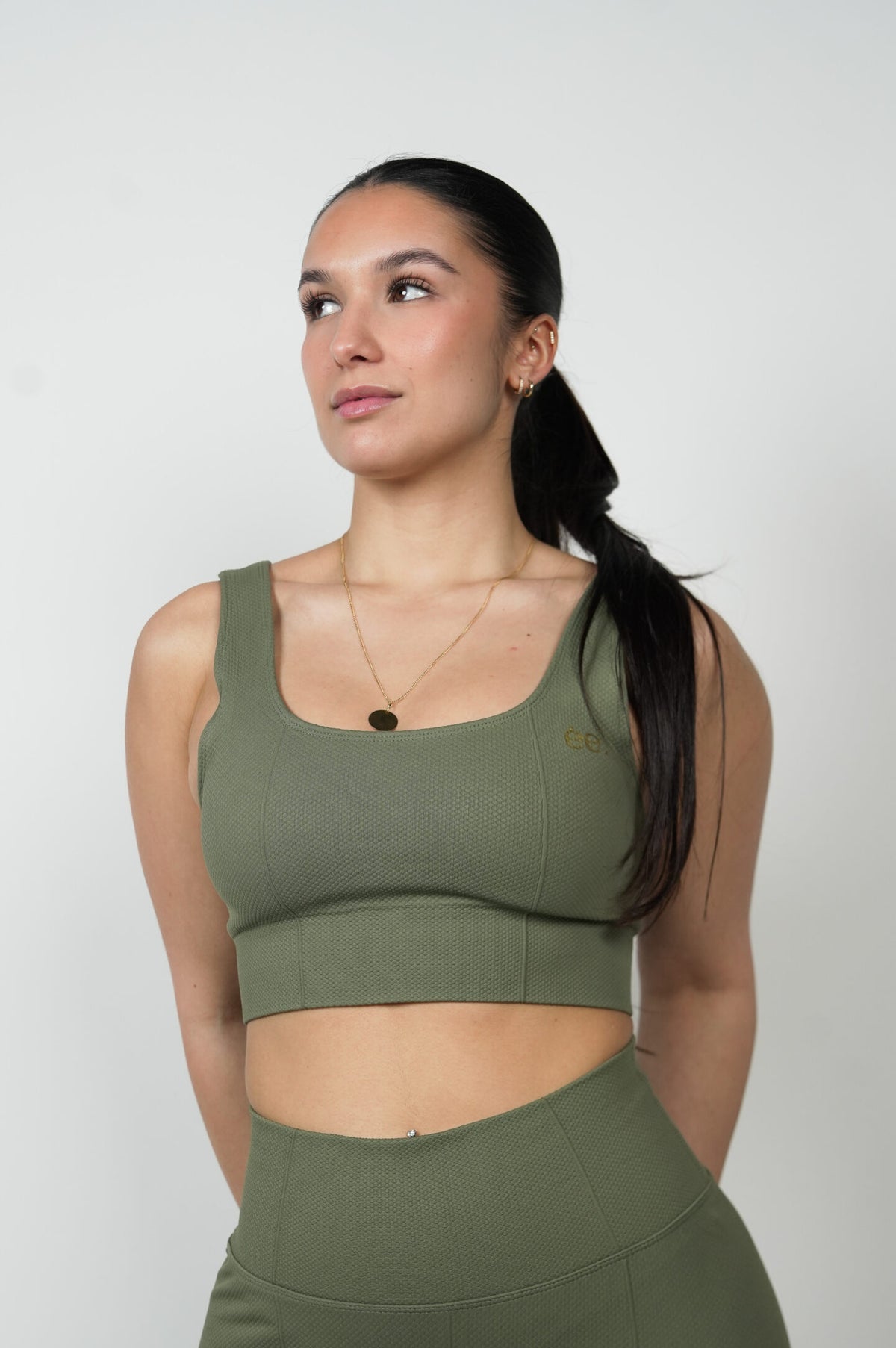 Brassière Glow Club – Vert Olive Texture