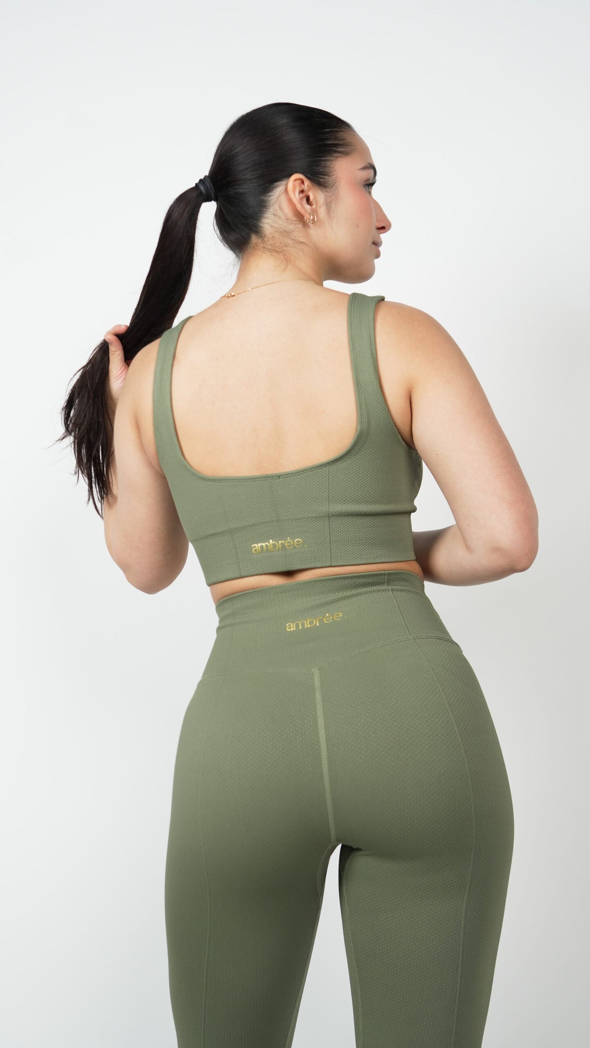 Brassière Glow Club – Vert Olive Texture