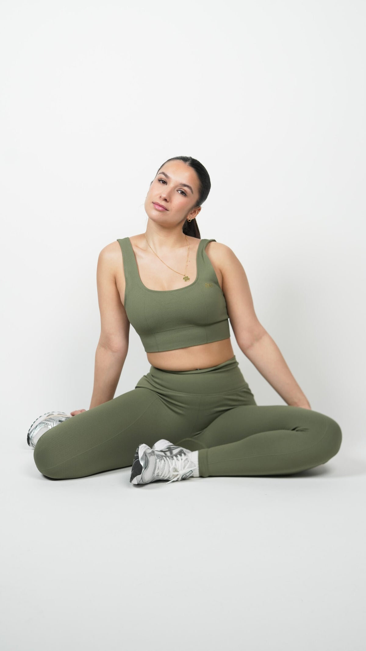 Brassière Glow Club – Vert Olive Texture