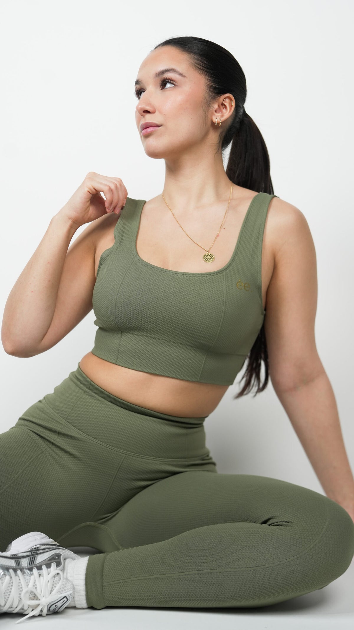 Brassière Glow Club – Vert Olive Texture